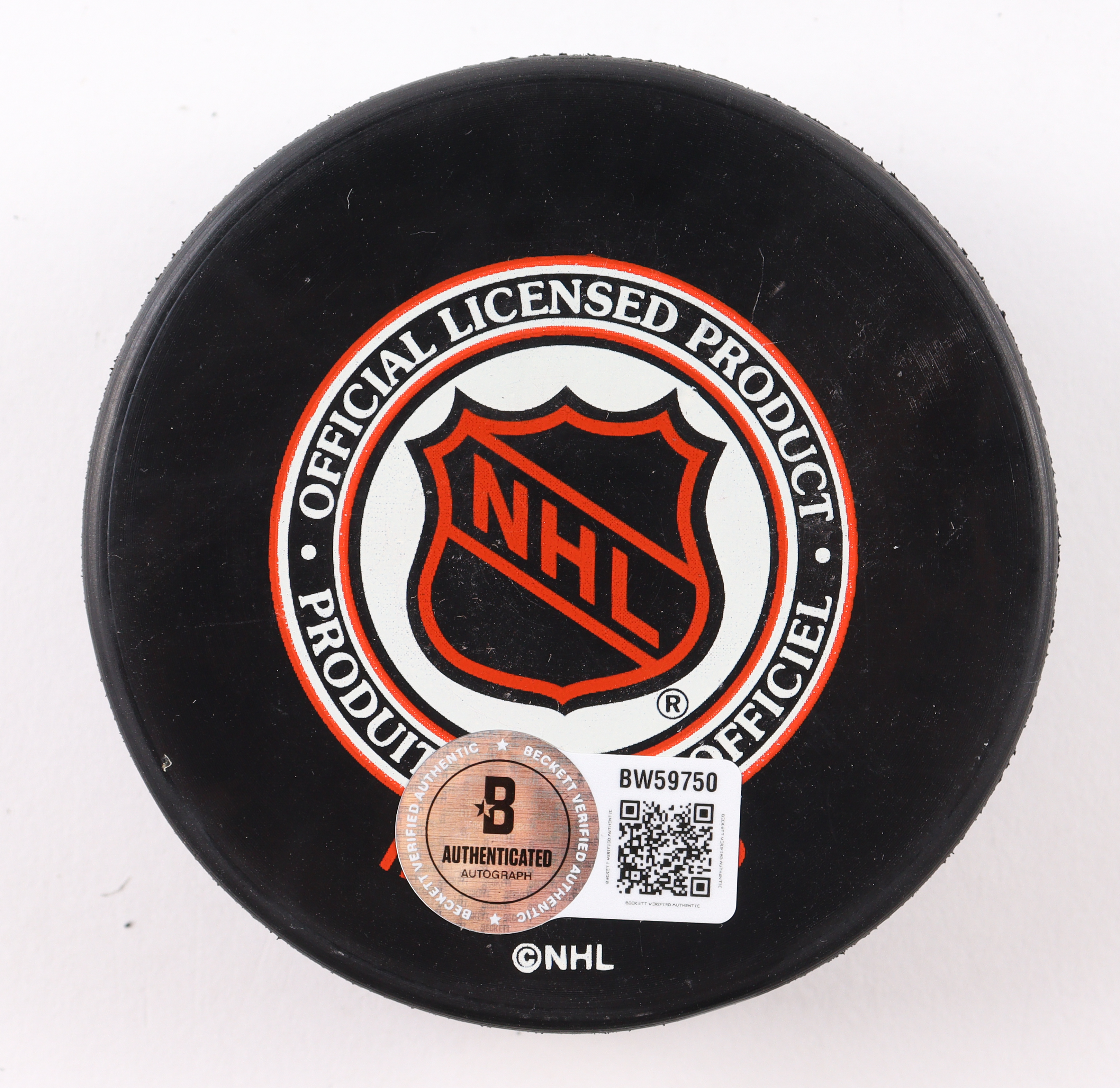 Butch Bouchard Signed Canadiens Logo Hockey Puck Inscribed "HOF 1966" (Beckett) at PristineAuction.com Butch Bouchard Signed Canadiens Logo Hockey Puck Inscribed "HOF 1966" (Beckett) at PristineAuction.com