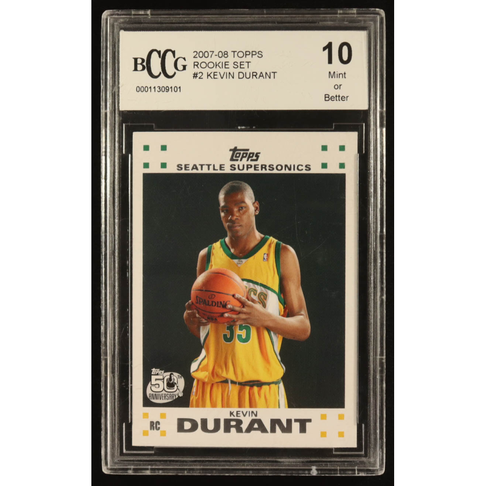Kevin Durant 2007-08 Topps Rookie Set #2 RC (BCCG 10) at PristineAuction.com