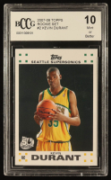 Kevin Durant 2007-08 Topps Rookie Set #2 RC (BCCG 10) at PristineAuction.com