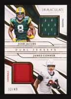 Josh Jacobs / James Conner 2025 Panini Immaculate Collection Dual Jerseys #IDJ-JC #32/49 at PristineAuction.com
