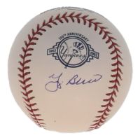 Yogi Berra Signed Yankees 100th Anniversary Logo OML Baseball (Beckett) at PristineAuction.com