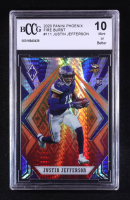 Justin Jefferson 2020 Panini Phoenix Fire Burst #111 RC (BCCG 10) at PristineAuction.com