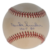 Duke Snider Signed ONL Baseball Inscribed "HOF 80" (Beckett) at PristineAuction.com