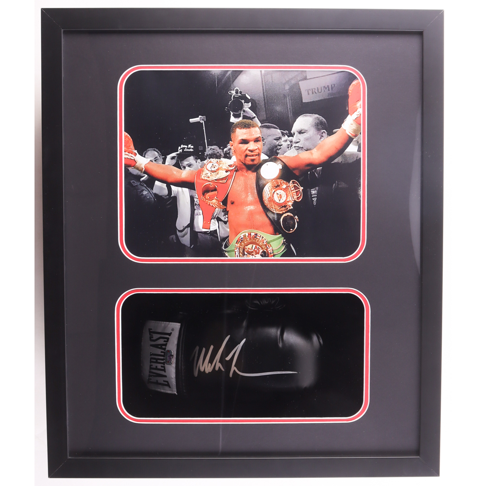Mike Tyson Signed Custom Framed Shadowbox Everlast Boxing Glove Display (Tyson) at PristineAuction.com