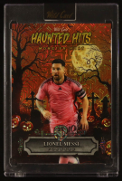 Lionel Messi 2025 Wild Card Monster Hunt Haunted Hits Orange Mojo #HHC-LM #3/3 at PristineAuction.com