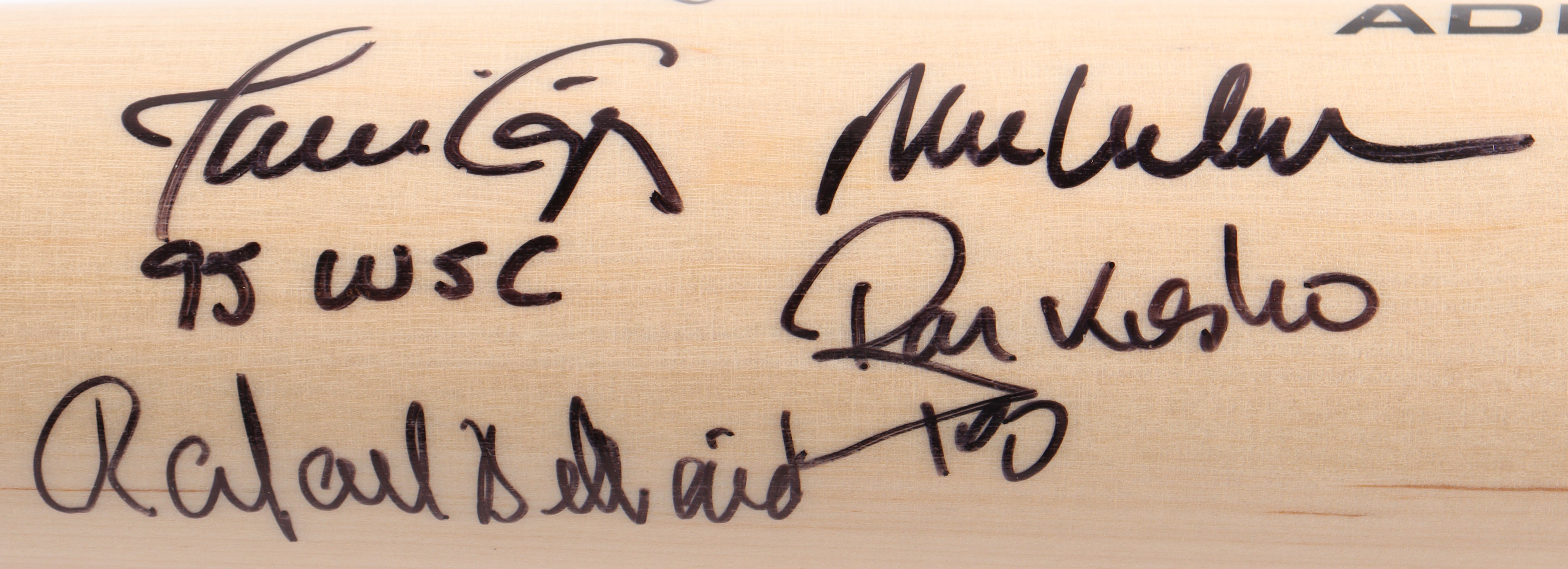 90s Braves Greats | Rawlings Baseball Bat Signed by (7) with Dave Justice, Ryan Klesko, Mark Wohlers (JSA) at PristineAuction.com 90s Braves Greats | Rawlings Baseball Bat Signed by (7) with Dave Justice, Ryan Klesko, Mark Wohlers (JSA) at PristineAuction.com