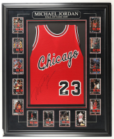 Michael Jordan Signed Bulls Custom Framed Jersey Display (UDA & GOAT) at PristineAuction.com