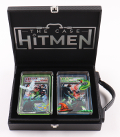 Set of (2) Harry Potter & Voldemort "P. O. V. Scar" The Case Hitmen Custom Art Cards PVR-3 Cracked Ice #492 #1/1 with (2) Custom Coins & Display Box at PristineAuction.com