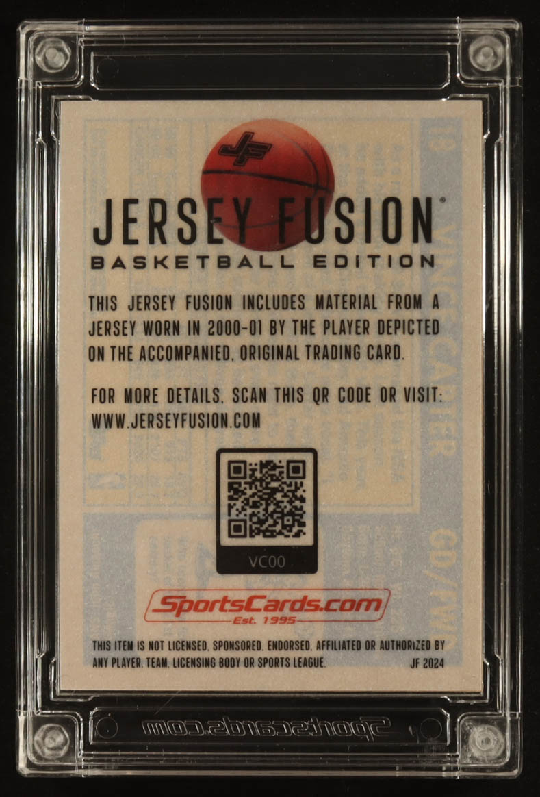 Vince Carter 2024 Jersey Fusion Basketball '00-01 Game-Used Swatch #VC00 at PristineAuction.com Vince Carter 2024 Jersey Fusion Basketball '00-01 Game-Used Swatch #VC00 at PristineAuction.com