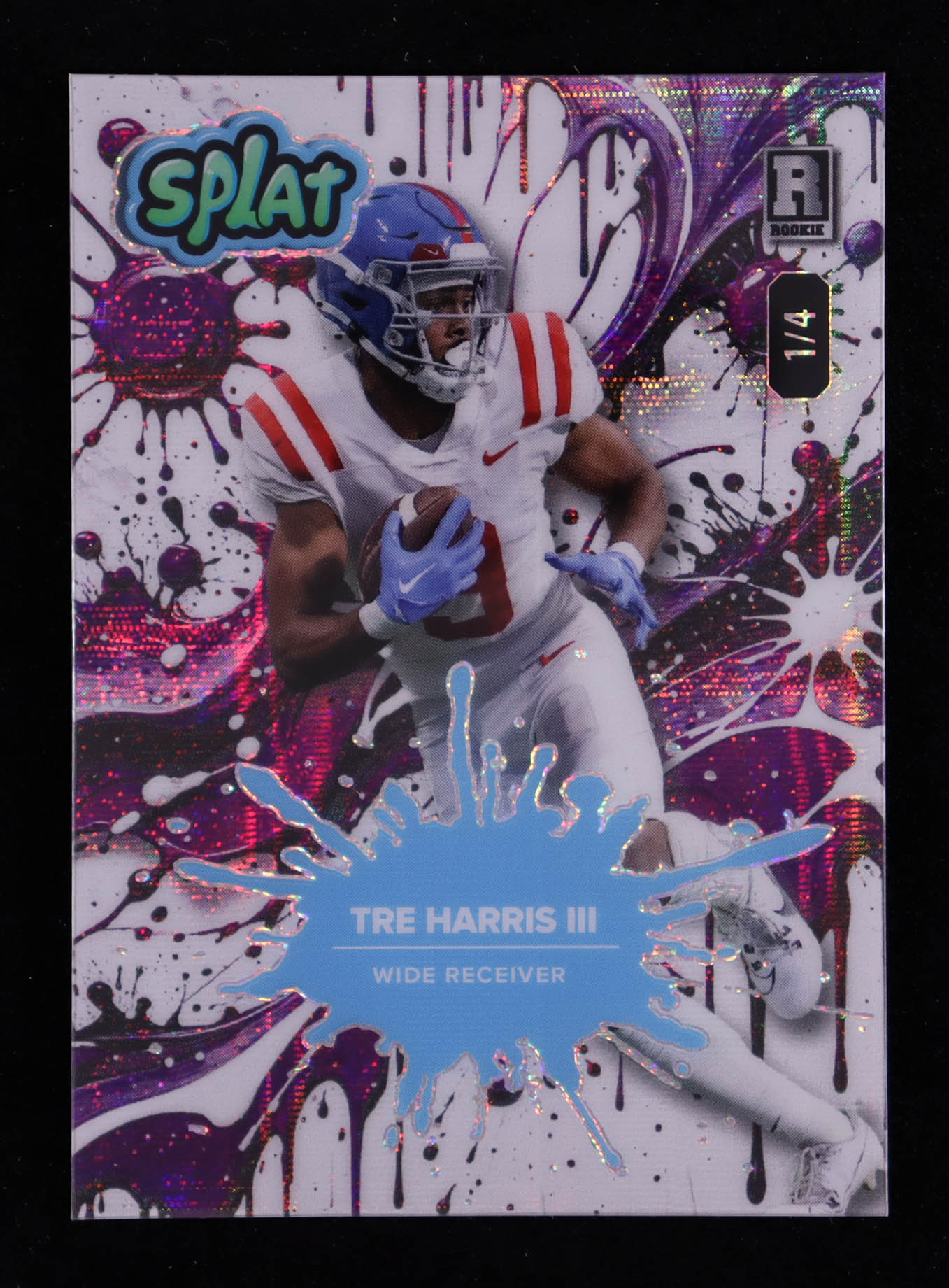 Tre Harris III 2025 Wild Card Splat Purple and White Speckle #SBPUR05TH RC #1/4 at PristineAuction.com Tre Harris III 2025 Wild Card Splat Purple and White Speckle #SBPUR05TH RC #1/4 at PristineAuction.com