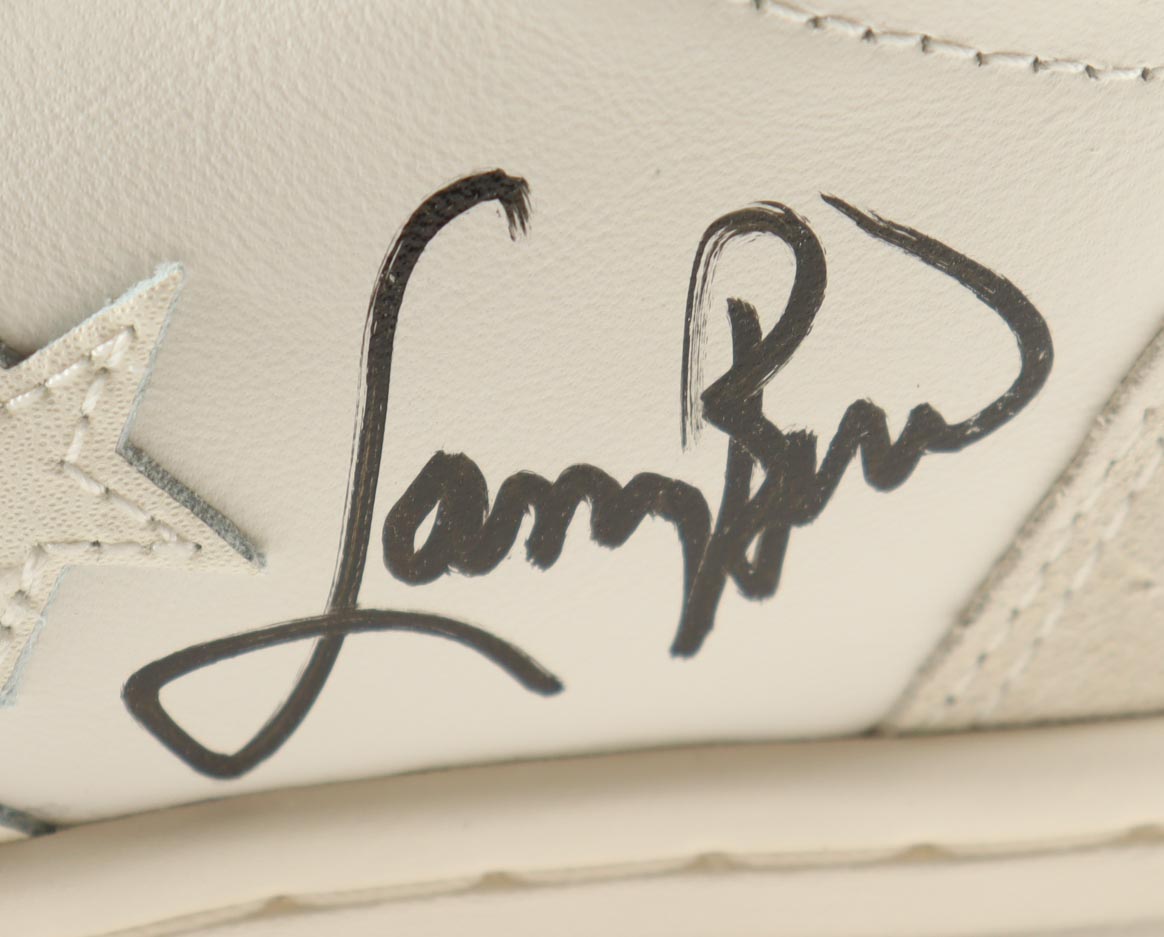 Magic Johnson & Larry Bird Signed Pair of (2) Converse All Star White Leather Basketball Shoes (Beckett & PSA) at PristineAuction.com Magic Johnson & Larry Bird Signed Pair of (2) Converse All Star White Leather Basketball Shoes (Beckett & PSA) at PristineAuction.com