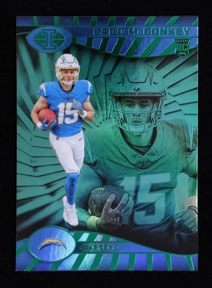 Ladd McConkey 2024 Panini Illusions Trophy Collection Emerald #51 RC