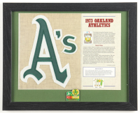 1973 Oakland Athletics Custom Framed Commemorative Patch Display 1973 World Series Pin at PristineAuction.com