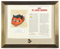 1953 St. Louis Browns Custom Framed Commemorative Patch Display with Browns Logo Pin at PristineAuction.com