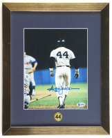 Reggie Jackson Signed Yankees Custom Framed Photo Display with Vintage #44 Lapel Pin (Beckett) at PristineAuction.com