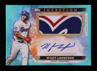 Wyatt Langford 2024 Topps Inception Patch Autographs Aqua #APCWL #9/50 RC at PristineAuction.com