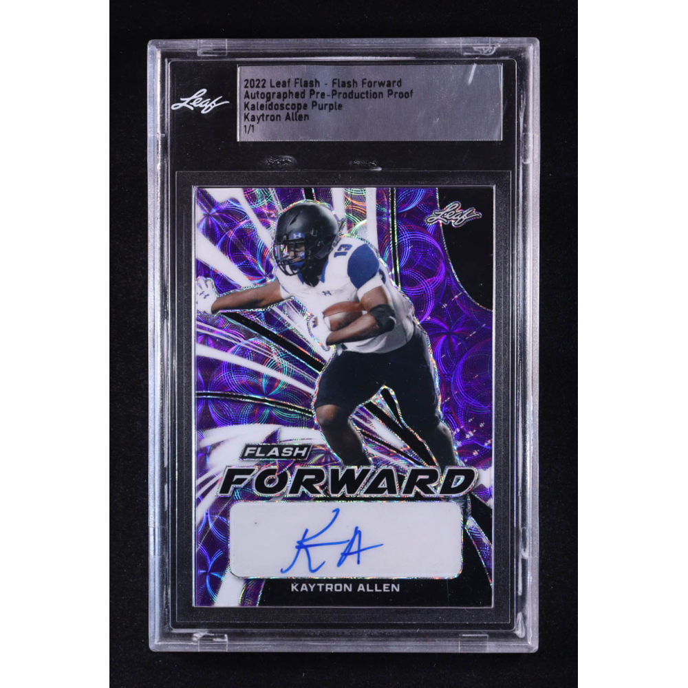 Kaytron Allen 2022 Leaf Flash Flash Forward Autograph Kaleidoscope Purple Pre-Production Proof #NNO #1/1 RC (Leaf) at PristineAuction.com