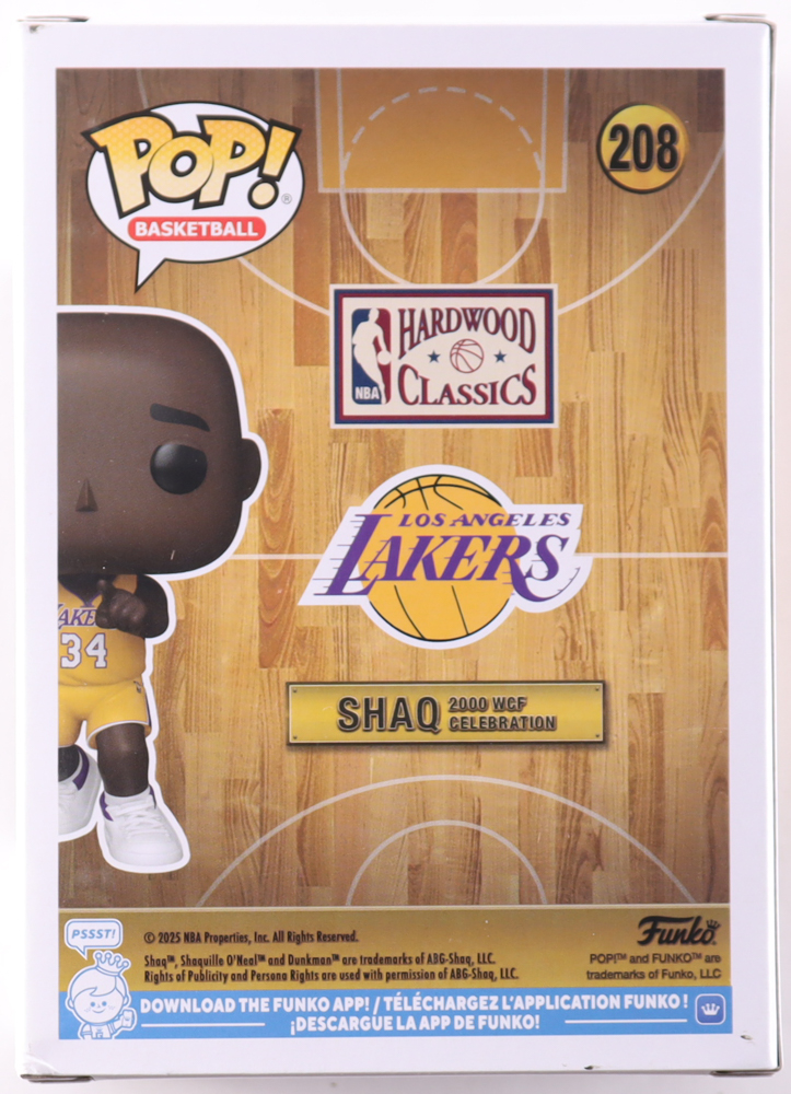 Shaquille O'Neal Signed "Lakers" #208 Shaq 2000 WCF Celebration Funko Pop! Vinyl Figure (Beckett) at PristineAuction.com Shaquille O'Neal Signed "Lakers" #208 Shaq 2000 WCF Celebration Funko Pop! Vinyl Figure (Beckett) at PristineAuction.com