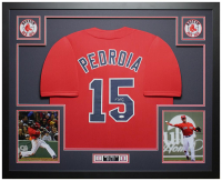 Dustin Pedroia Signed Custom Framed Jersey Display (JSA) at PristineAuction.com