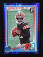 Shedeur Sanders 2025 Panini Donruss Optic Rated Rookie Blue Hyper #203 RC at PristineAuction.com