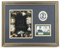 Derek Jeter Custom Framed 2003 Fleer Focus JE Materialistic Oversized Autographs #DJ Display at PristineAuction.com