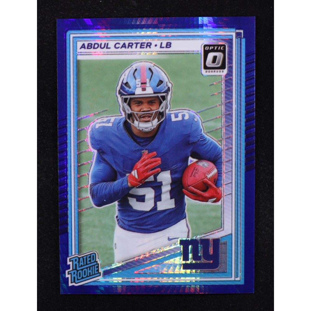 Abdul Carter 2025 Panini Donruss Optic Blue Hyper RR #300 RC at PristineAuction.com