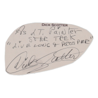 Dick Scotter Signed 2x4 Cut Inscribed "As Lt. Painter" & "Live Long & Prosper" (Beckett) at PristineAuction.com
