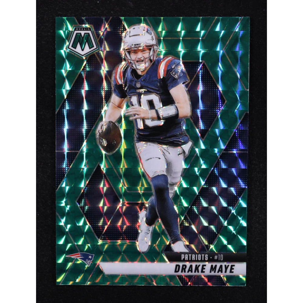 Drake Maye 2025 Panini Mosaic Green #28 at PristineAuction.com