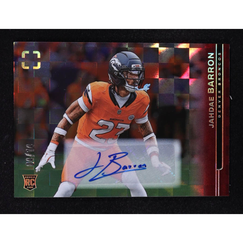 Jahdae Barron 2025 PhotoGenic Autographs Maroon FOTL #185 RC #04/14 at PristineAuction.com