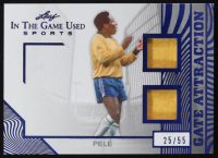Pele 2025 Leaf ITG Used Sports Gate Attraction Dual Memorabilia Blue #GA31 #25/55 at PristineAuction.com