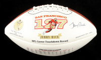 Jerry Rice Signed 49ers 127 Career Touchdown Record Logo Football (Beckett) at PristineAuction.com