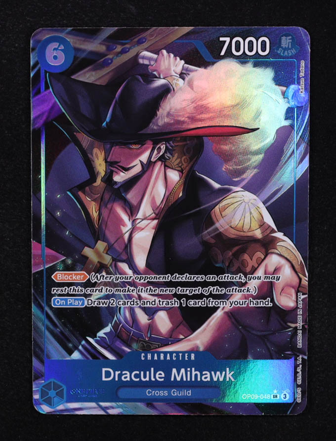 Dracule Mihawk 2024 One Piece Card Game Emperors in the New World #OP09048 ALT ART SR at PristineAuction.com Dracule Mihawk 2024 One Piece Card Game Emperors in the New World #OP09048 ALT ART SR at PristineAuction.com