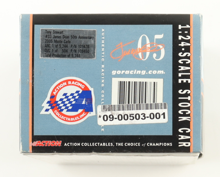 Tony Stewart 2005 LE NASCAR #33 James Dean 50th Anniversary Monte Carlo 1:24 Die-Cast Car at PristineAuction.com Tony Stewart 2005 LE NASCAR #33 James Dean 50th Anniversary Monte Carlo 1:24 Die-Cast Car at PristineAuction.com
