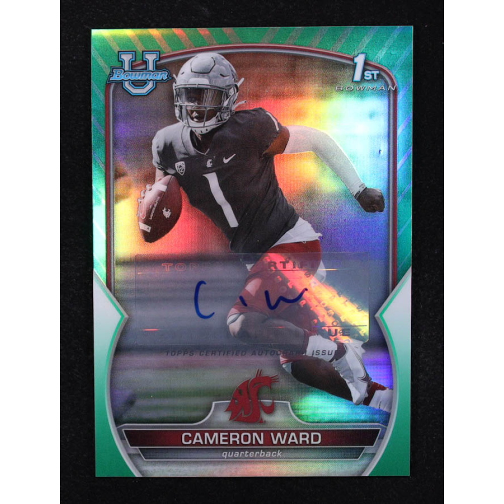 Cameron Ward 2022 Bowman Chrome University Autographs Green Refractors #34 #26/99 at PristineAuction.com