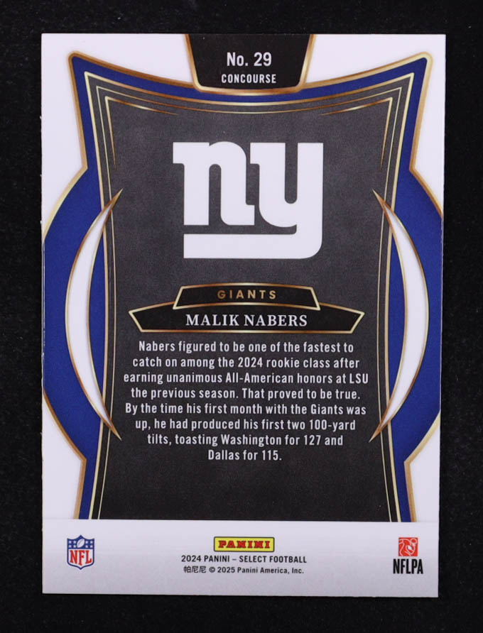 Malik Nabers 2024 Select #29 RC at PristineAuction.com Malik Nabers 2024 Select #29 RC at PristineAuction.com