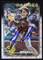 Jackson Merrill 2024 Topps Complete Sets Photo Variations Factory/brown jsy Auto #699 RC at PristineAuction.com