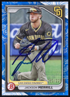 Jackson Merrill 2024 Bowman Prospects Blue Pattern Blue Pattern Auto #BP-145 RC #061/135 at PristineAuction.com