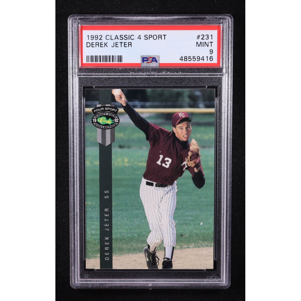 Derek Jeter 1992 Classic Four Sport #231 RC (PSA 9) at PristineAuction.com