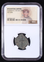 Byzantine Empire Constans II, AD 641-668 AE Follis (NGC) at PristineAuction.com