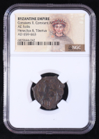 Byzantine Empire Constans II, Constant.IV, Heraclius & Tiberlus, AD 659-663 AE Follis (NGC) at PristineAuction.com