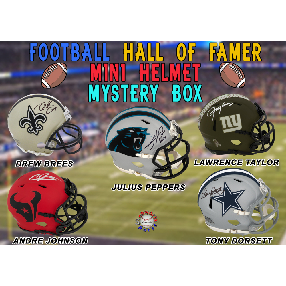 Football HALL OF FAMER Signed Mini Helmet Mystery Box &ndash; Series 28 (Limited to 100) - Schwartz Sports at PristineAuction.com