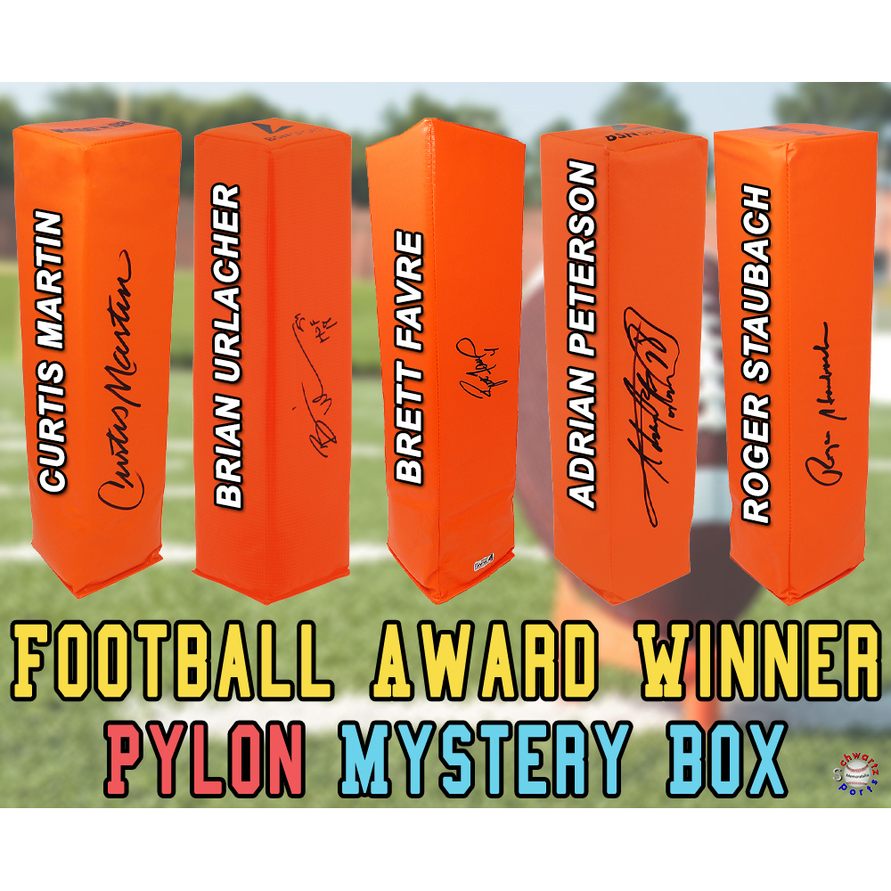 Football AWARD WINNER Signed Endzone Pylon Mystery Box - Series 18 (Limited to 75) - Schwartz Sports at PristineAuction.com