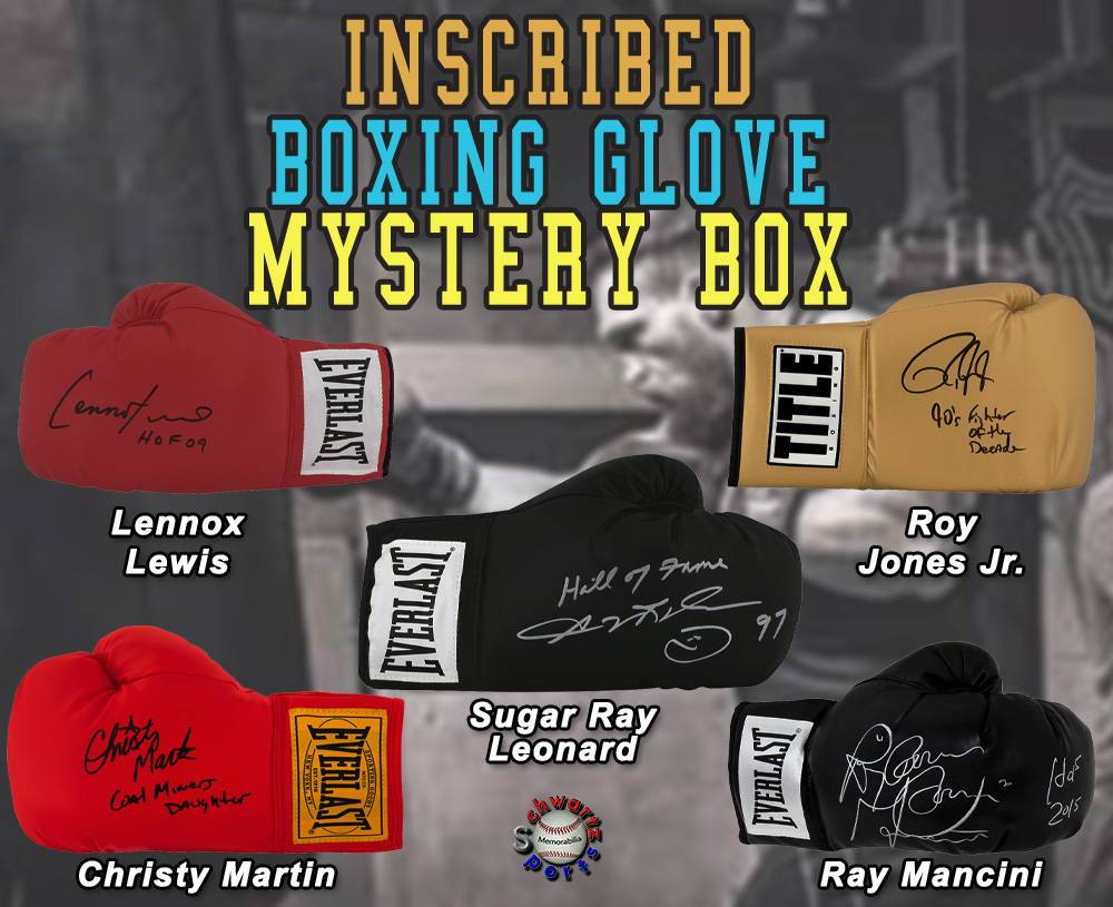 Boxing Glove Signed & INSCRIBED Mystery Box - Series 17 (Limited to 100) – Schwartz Sports at PristineAuction.com Boxing Glove Signed & INSCRIBED Mystery Box - Series 17 (Limited to 100) – Schwartz Sports at PristineAuction.com