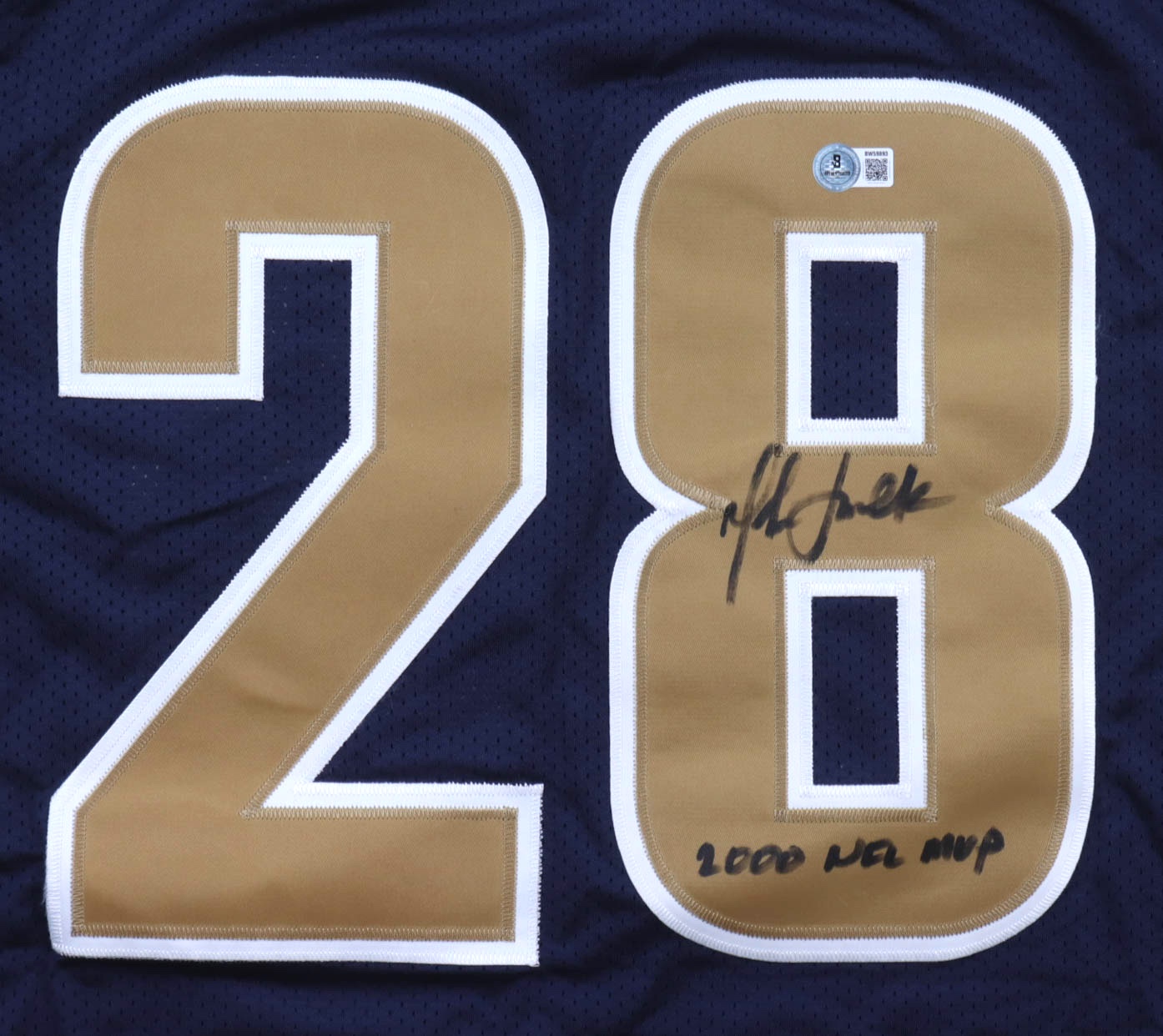 Marshall Faulk Signed Rams Reebok Authentic Jersey Inscribed "2000 NFL MVP" (Beckett) at PristineAuction.com Marshall Faulk Signed Rams Reebok Authentic Jersey Inscribed "2000 NFL MVP" (Beckett) at PristineAuction.com