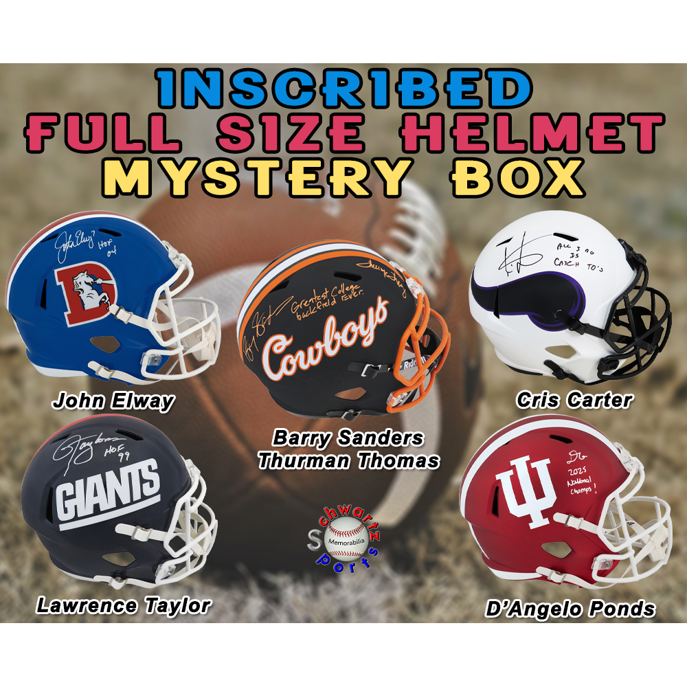 Full Size Football Helmet Signed & INSCRIBED Mystery Box - Series 17 (Limited to 150) - Schwartz Sports at PristineAuction.com