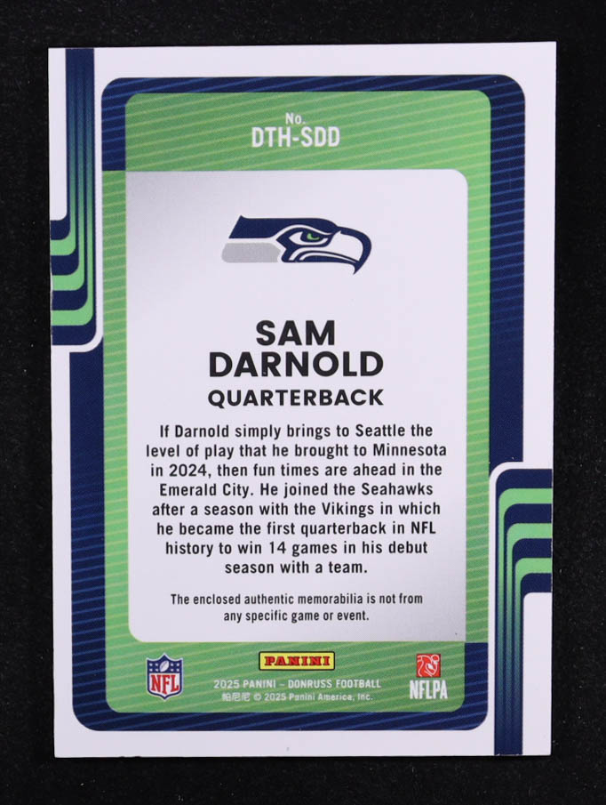 Sam Darnold 2025 Donruss Threads #36 at PristineAuction.com Sam Darnold 2025 Donruss Threads #36 at PristineAuction.com