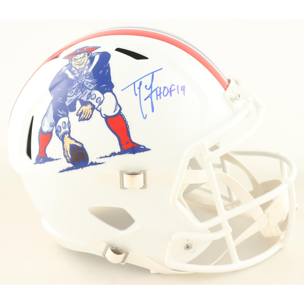 Ty Law Signed Patriots Full-Size Speed Helmet Inscribed "HOF 19" (Beckett) at PristineAuction.com