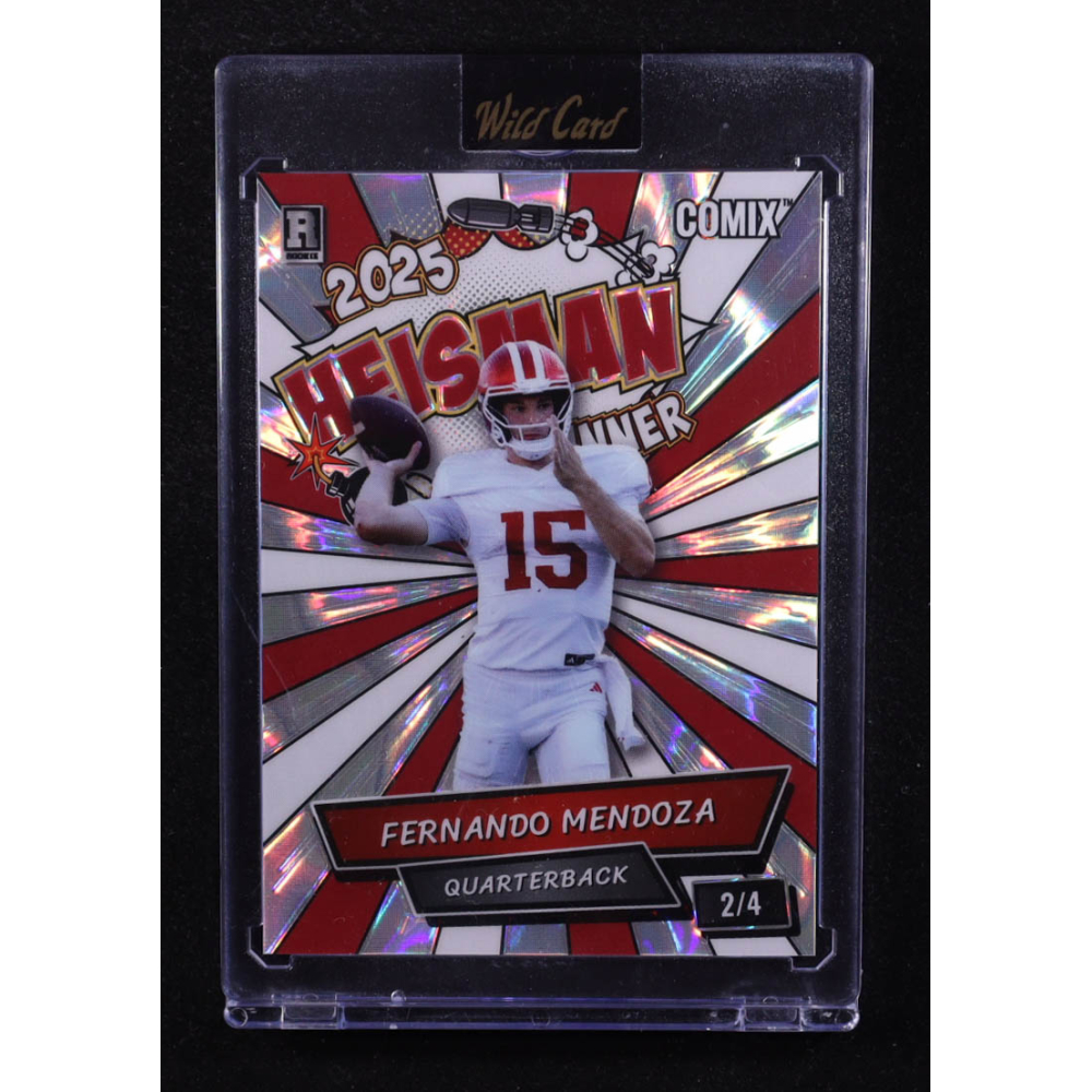 Fernando Mendoza 2025 Wild Card Comix Heisman Lava #FM04 #2/4 RC at PristineAuction.com