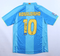 Ronaldinho Signed Barcelona Nike Authentic Jersey Inscribed "R10" (Beckett) at PristineAuction.com