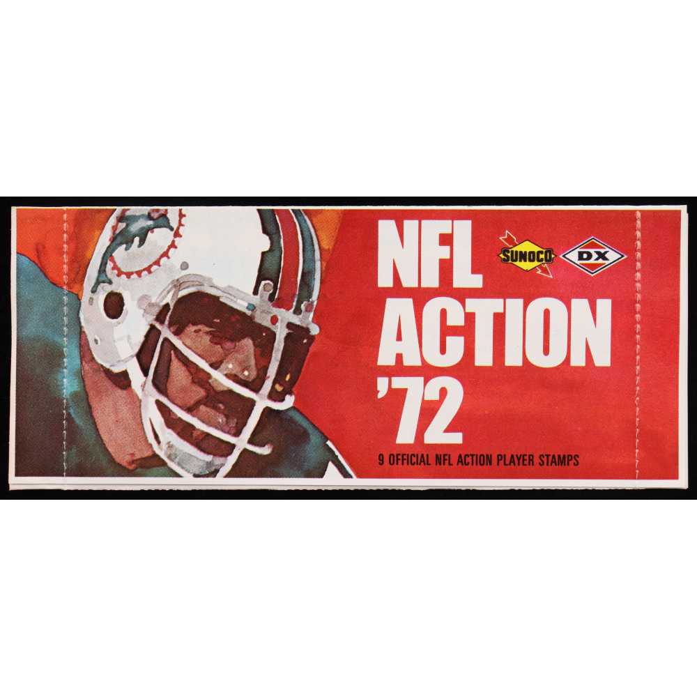 1972 NFL Action Sheet of (9) Stamps - Red at PristineAuction.com